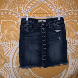 kancan button up jean skirt